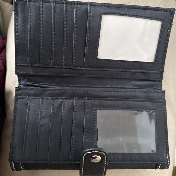 New  MINICCI Womens Ladies Wallet Clutch Black Faux Leather - Picture 3 of 4